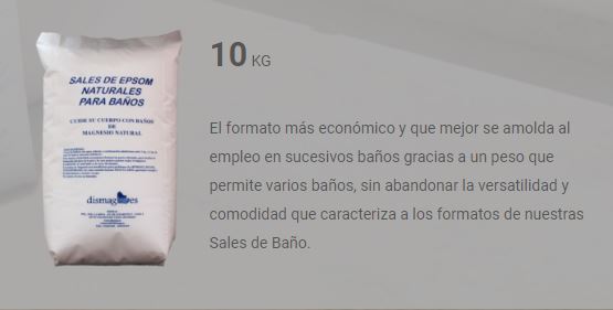 SALES BAÑO MAGNESIO (EPSOM) 10 kg