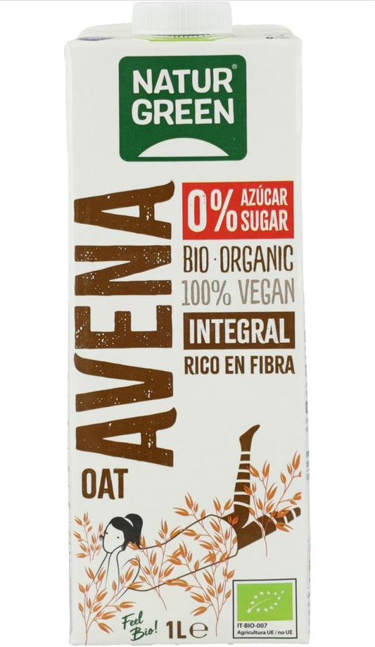 Bebida de Avena Integral Bio - Rica en Fibra 0% Azúcares 1 litro