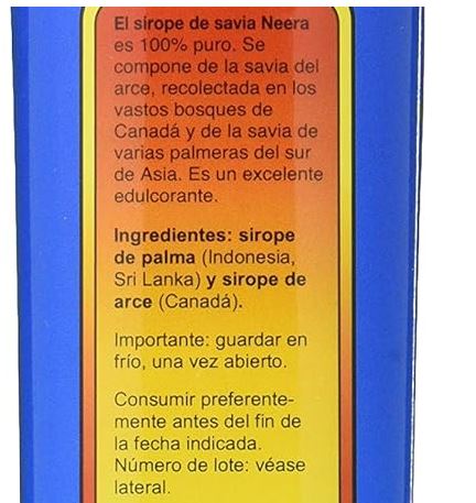 Sirope de Savia Neera 500 ml Madal Bal: Ayuno y Desintoxicación Natural con Arce y Palma