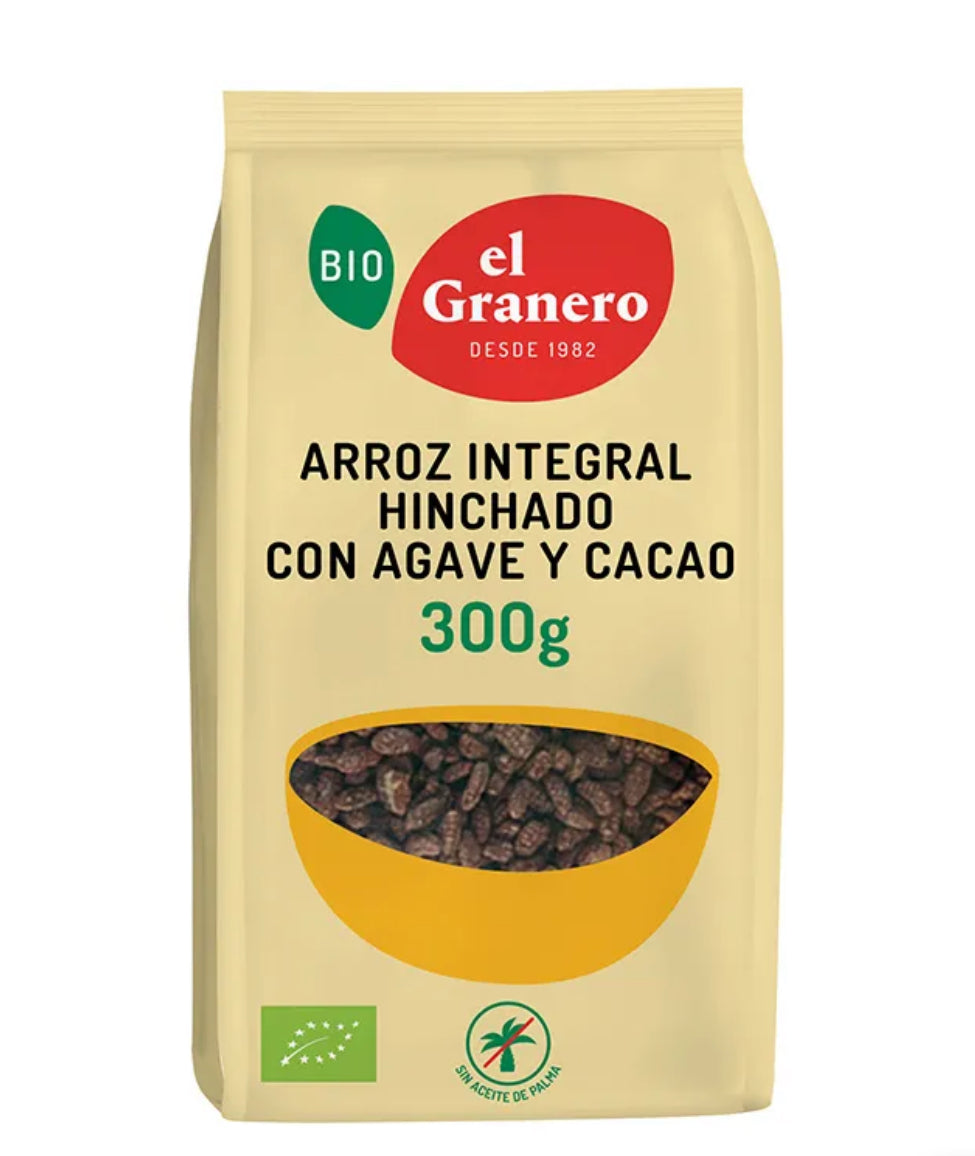 Arroz Integral Hinchado con Agave y Cacao Bio, 300 g