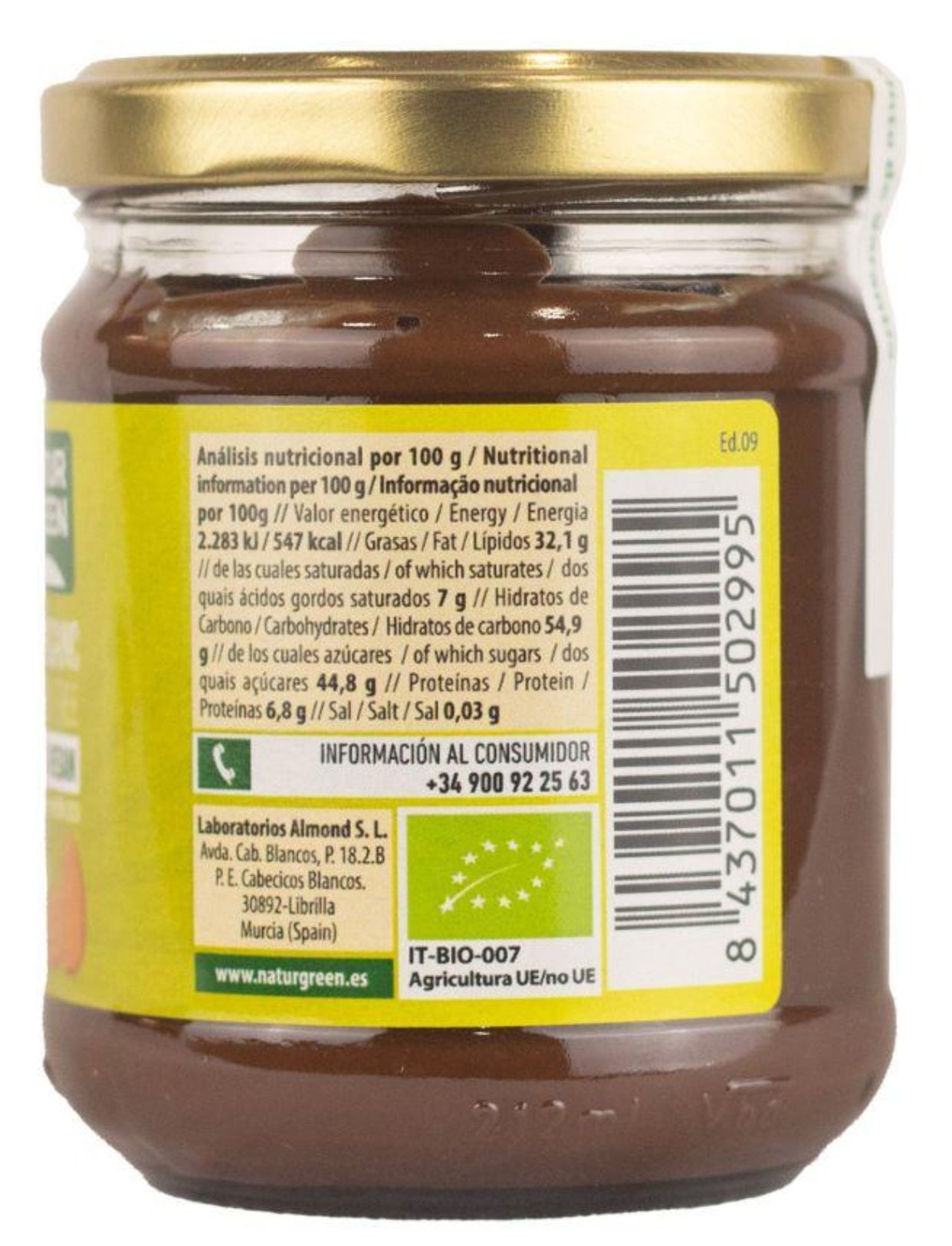 Crema Almendras Cacao Bio 200 g