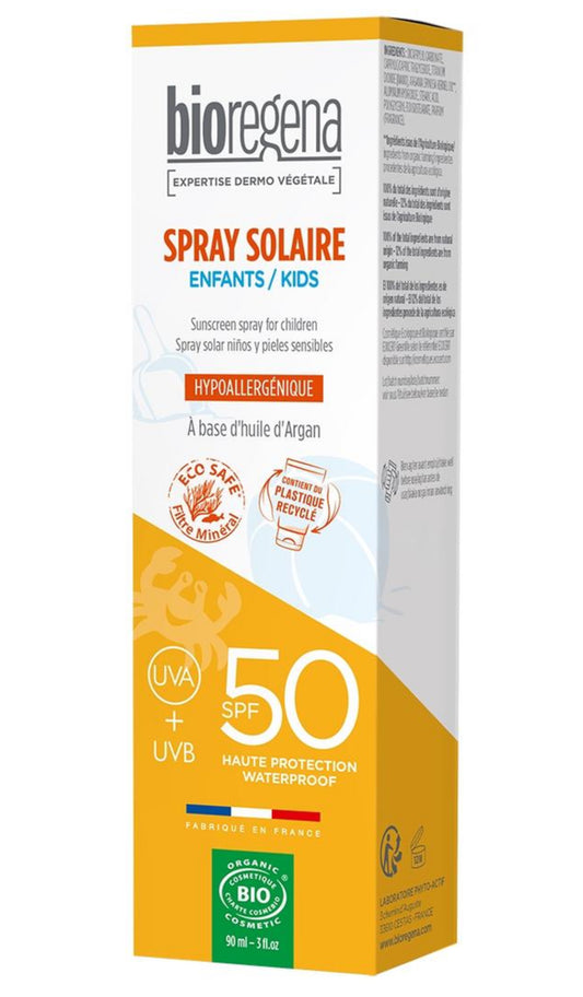 Spray Solar Niños Pieles Sensibles SPF50 Bio - Alta Protección para Pieles Delicadas