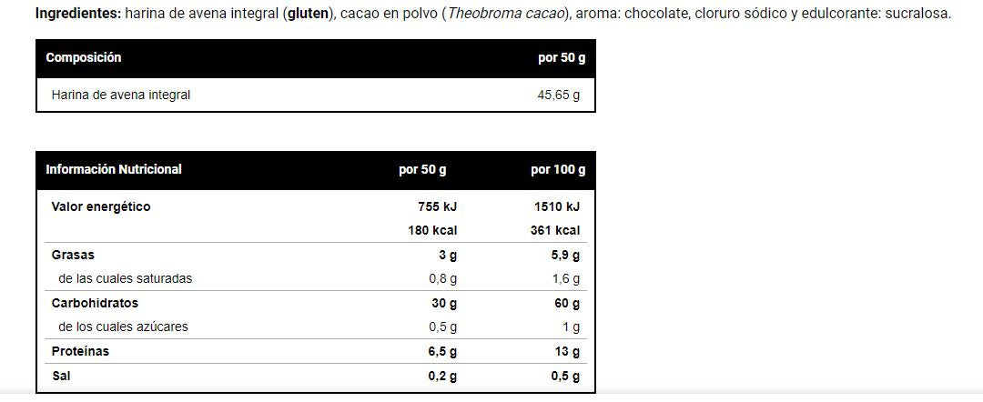 HARINA DE AVENA 2 Kg CHOCOLATE