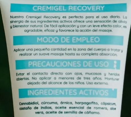 Cremigel Óseo Recovery CBD Bio de WeBotanix 75 ml