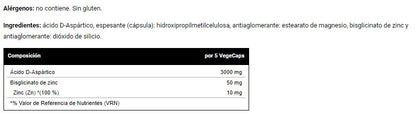 DAA (Ácido D-Aspártico) + Bisglicinato de Zinc