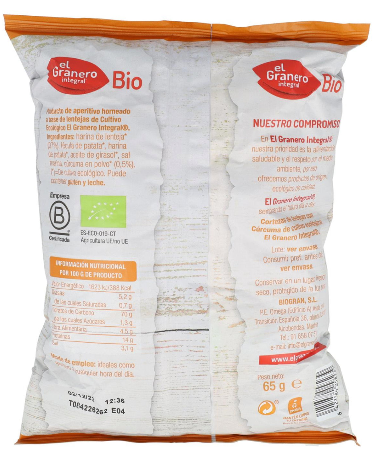 Chips de Garbanzos Bio, 80g