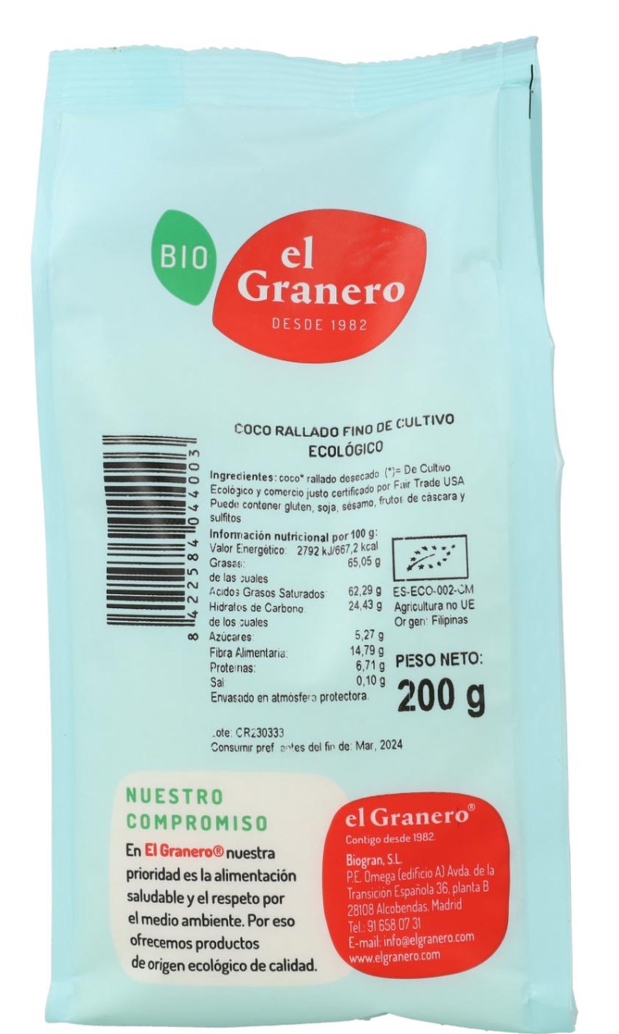 COCO RALLADO FINO  BIO 200 g