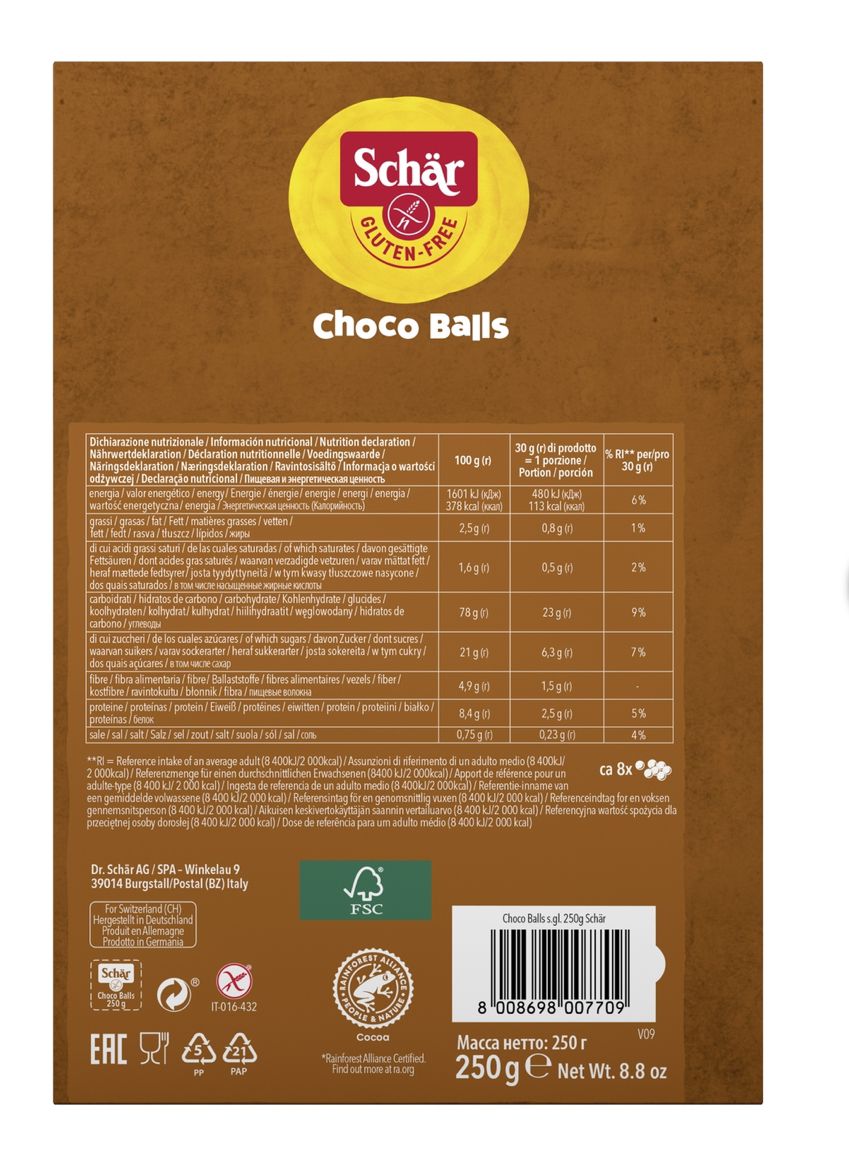 Cereales Choco Balls sin Gluten