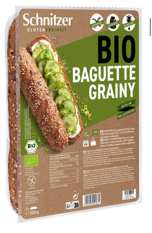 Pan Baguette Semillas Grainy sin Gluten - 2 Unidades