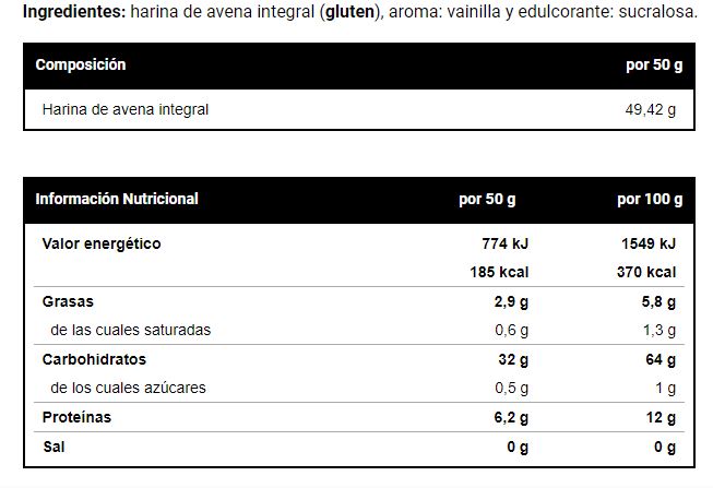 HARINA DE AVENA VAINILLA 2 Kg