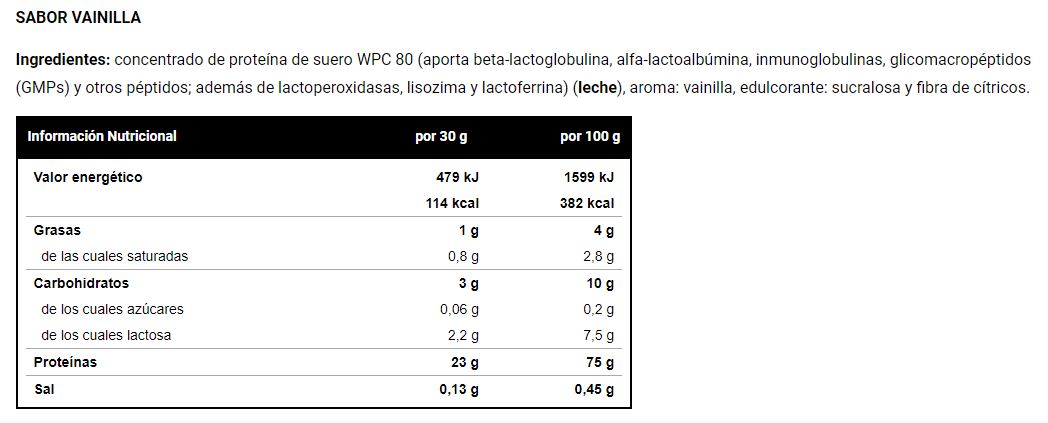 WHEY PROTEIN 100%. 2 Kg VAINILLA