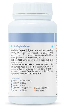 AJO ESPINO OLIVO 500 mg BOTE 120 perlas NUTRABASIC