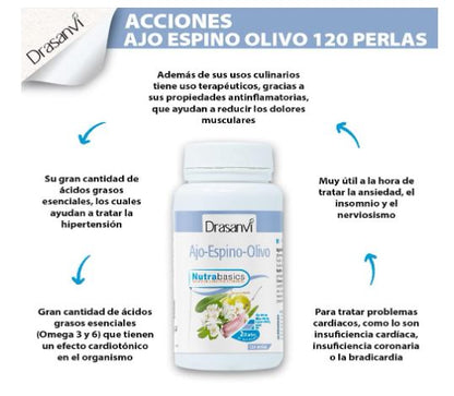 AJO ESPINO OLIVO 500 mg BOTE 120 perlas NUTRABASIC