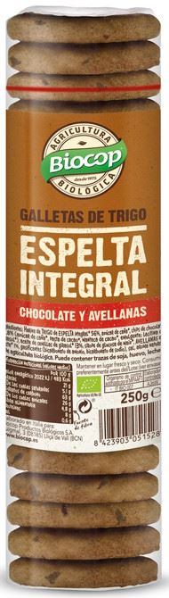 Galleta de Trigo Espelta Integral con Chocolate y Avellanas - 250 g