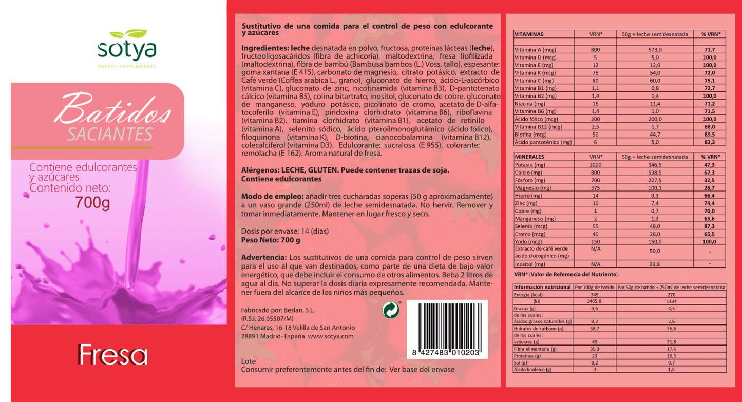 Batidos Saciantes en Diversos Sabores y Formatos