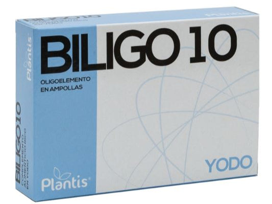 Biligo 10 (Yodo) - Oligoelemento de Yodo 20 ampollas bebibles