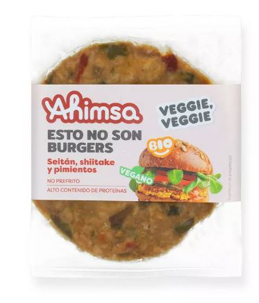 Hamburguesas Veganas BIO de Seitán, Shiitake y Pimientos