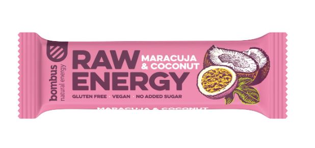 BOMBUS RAW ENERGY 2 SABORES MARACUYA/COCO Y CHOCOLATE