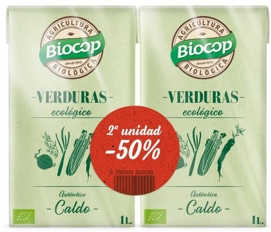 Caldo Ecológico Auténtico de Verduras Biocop - Pack 2 litros