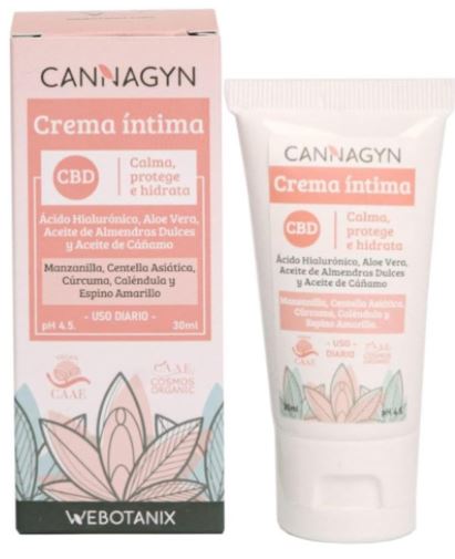 Crema Íntima BIO Cannagyn 30ml - Fórmula Natural con CBD, pH4.5 y Ingredientes Orgánicos