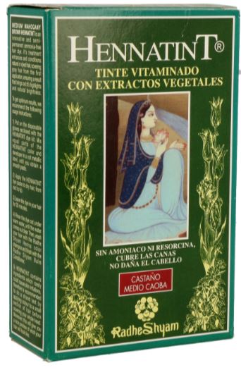 Hennatint Castaño Medio Caoba de Radhe Shyam: Intensidad y Brillo sin Amoniaco