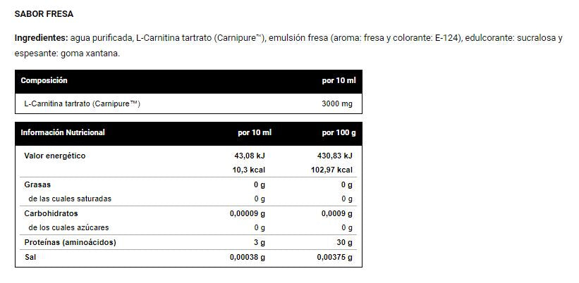 L-Carnitina 3000 de Vitobest® - Sabores: Fresa Ácida y Cola Zero