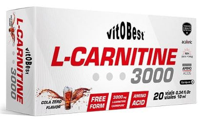 L-Carnitina 3000 de Vitobest® - Sabores: Fresa Ácida y Cola Zero