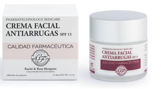 Crema Facial Antiarrugas SPF15 50 ml de Calidad Farmacéutica CF