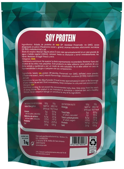 Soy Protein Chocolate 80% - Fuente de Proteína Vegetal - 1 kg