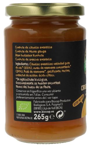 Compota de Ciruela Amarilla Biocop 265g