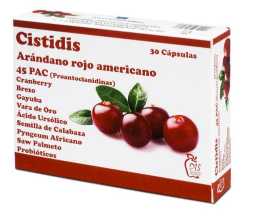 Cistidis de Dis: Complemento Alimenticio para Prevenir y Tratar Infecciones Urinarias con 30 Cápsulas