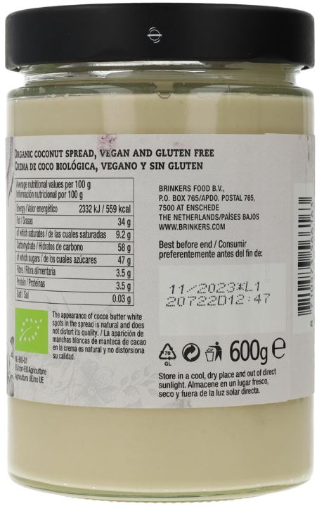 Crema Blanca con Coco Vegana Sin Gluten 270 g