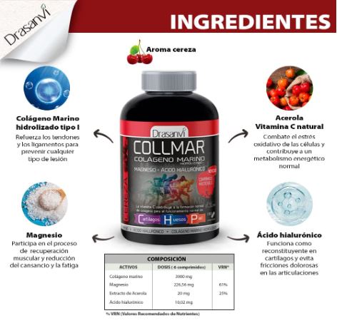 COLLMAR COLAGENO MARINO HIDROLIZ. CEREZA 180 comp