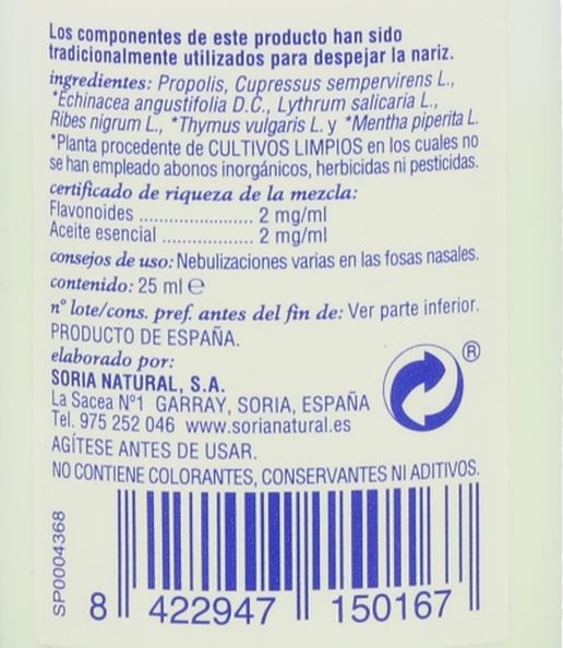 Composor 16 Sinusol Complex S XXI - Soria Natural - 25 ml