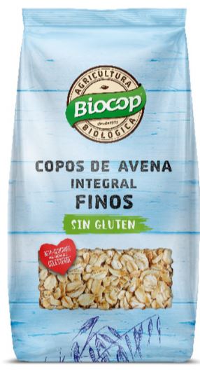 Copos de Avena Integral Finos Sin Gluten Biocop 500g