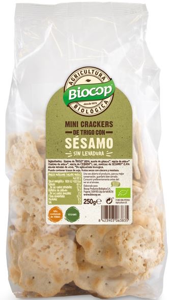 Mini Crackers de Trigo con Sésamo Biocop 250g