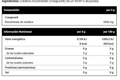 Creatine Monohydrate (Creapure®) - Formatos de 200g y 500g