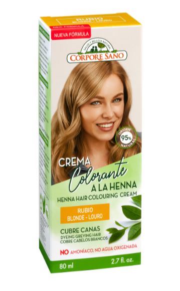 CREMA COLORANTE CABELLO RUBIO 80 ml