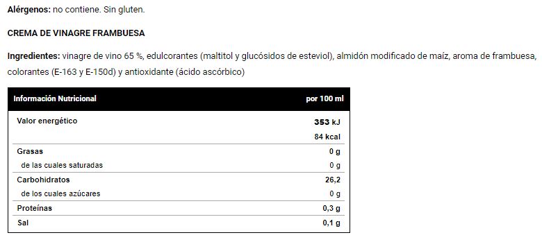 Cremas de Vinagre de Vitobest® - Varios Sabores, 0 % de Materia Grasa