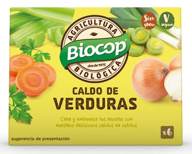 Caldo de Verduras en Cubitos Biológico - Apto para Veganos - 6x10 g