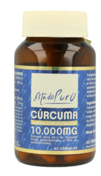 Cúrcuma 10.000 mg Estado Puro 40 y 80 cápsulas - Tongil: Alivio Natural para Dolores Inflamatorios