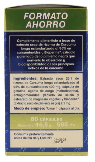 Cúrcuma 10.000 mg Estado Puro 40 y 80 cápsulas - Tongil: Alivio Natural para Dolores Inflamatorios