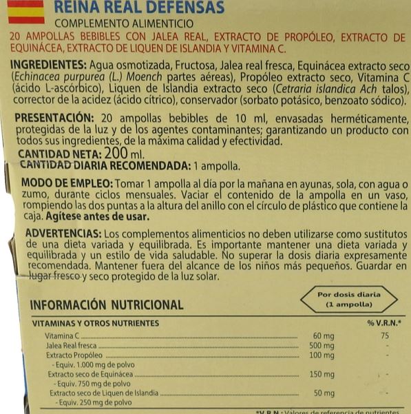 Reina Real Defensas de Robis: Refuerza tu Sistema Inmunológico con Jalea Real y Nutrientes Esenciales