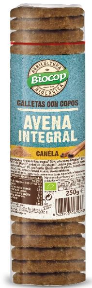 Galletas con Copos de Avena y Canela Biocop 250g