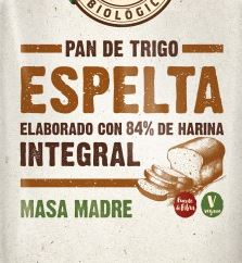 Pan de Molde Tierno de Espelta Integral BIO - 84% Harina Integral, Vegano y Certificado Ecológico - 400g