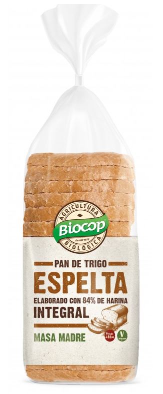 Pan de Molde Tierno de Espelta Integral BIO - 84% Harina Integral, Vegano y Certificado Ecológico - 400g