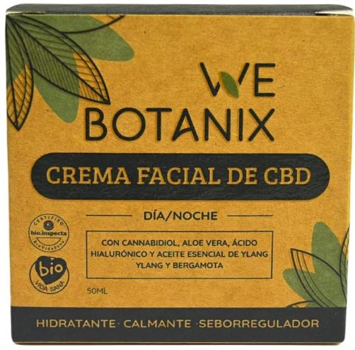 Crema Facial de CBD BIO WeBotanix 50ml – 150mg CBD | Hidratante Día/Noche para Todo Tipo de Pieles