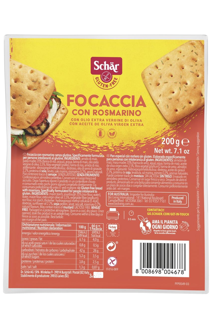 Focaccia con Romero sin Gluten 200 g