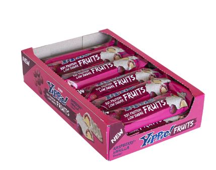 CAJA 12 YIPPIE FRUITS BAR FRAMBUESA-VANILLA 45 g