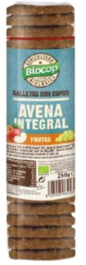 Galletas con Copos Integrales de Avena y Frutas Biocop 250g